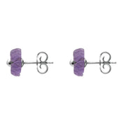 00125817 C W Sellors Sterling Silver Amethyst Tuberose Daisy Stud Earrings, E2160.
