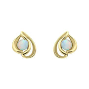 00152512 9ct Yellow Gold Opal Open Teardrop Stud Earrings E1907
