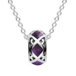 00176390 Sterling Silver Blue John Curved Necklace, P2712