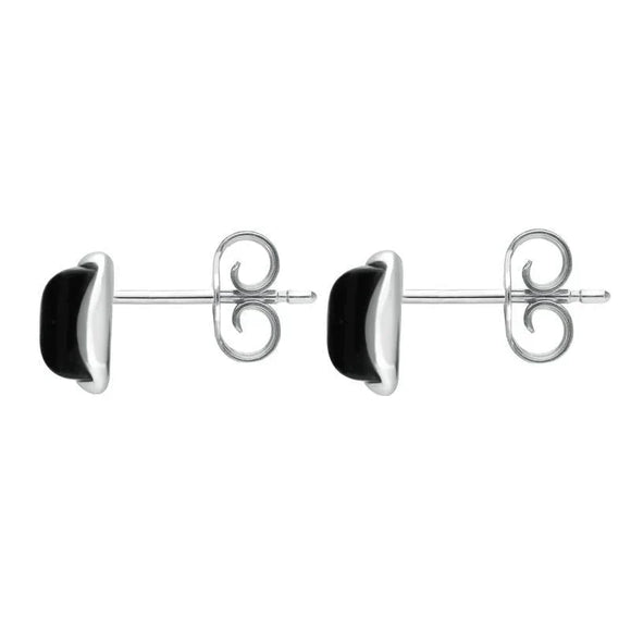 Sterling Silver Whitby Jet Square Stud Earrings E2500 