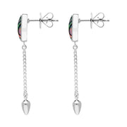 00181098 Sterling Silver Abalone Lineaire Medium Drop Stud Earrings, E2241.