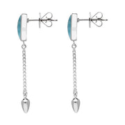 00181128 Sterling Silver Larimar Lineaire Medium Drop Stud Earrings, E2241.