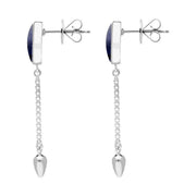 00181148 Sterling Silver Sodalite Lineaire Medium Drop Stud Earrings, E2241.