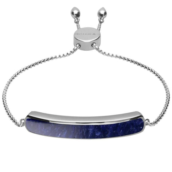 00181249 Sterling Silver Sodalite Lineaire Long Bracelet, B1071.