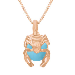 18ct Rose Gold Turquoise Zodiac Scorpio 10mm Bead Pendant, P3618.