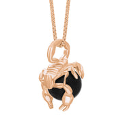 18ct Rose Gold Whitby Jet Zodiac Scorpio 10mm Bead Pendant, P3618.