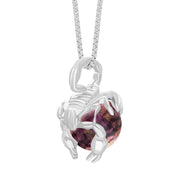 18ct White Gold Blue John Zodiac Scorpio 10mm Bead Pendant, P3618.