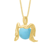 18ct Yellow Gold Turquoise Zodiac Virgo 10mm Bead Pendant, P3628.