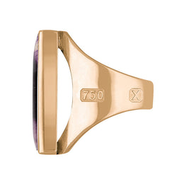 18ct Rose Gold Blue John Hallmark Medium Oblong Ring