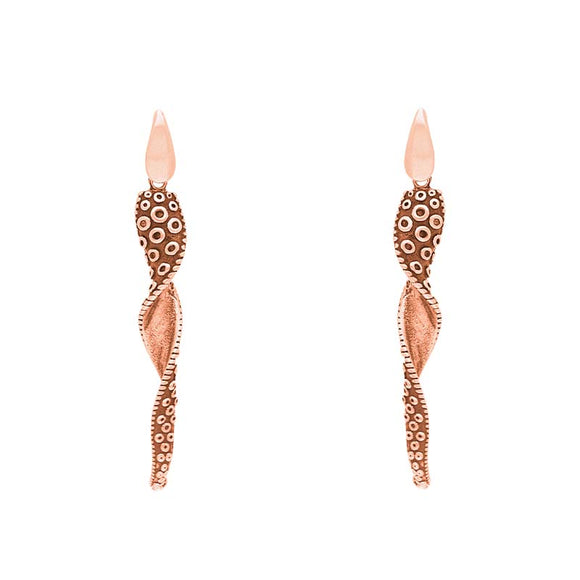18ct Rose Gold Tentacle Twist Drop Earrings, E2463