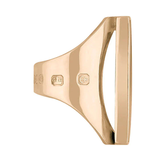 18ct Rose Gold Turquoise Hallmark Large Oblong Ring