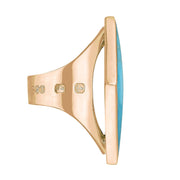18ct Rose Gold Turquoise Hallmark Medium Rhombus Ring