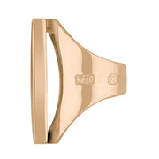 18ct Rose Gold Whitby Jet Hallmark Large Oblong Ring