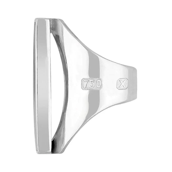18ct White Gold Blue John Hallmark Large Oblong Ring
