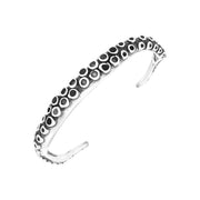 18ct White Gold Whitby Jet Tentacle Bangle B1150