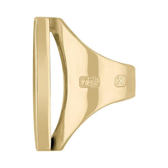 18ct Yellow Gold Blue John Hallmark Large Oblong Ring