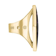 18ct Yellow Gold Blue John Hallmark Large Rhombus Ring