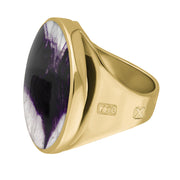 18ct Yellow Gold Blue John Hallmark Medium Round Ring