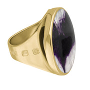 18ct Yellow Gold Blue John Hallmark Medium Round Ring