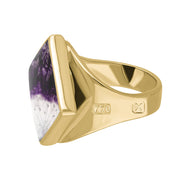 18ct Yellow Gold Blue John Hallmark Small Rhombus Ring