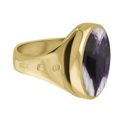 18ct Yellow Gold Blue John Hallmark Small Round Ring