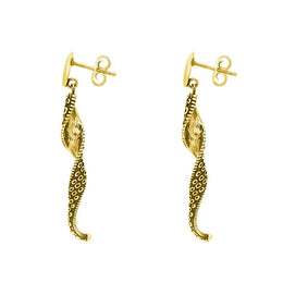 18ct Yellow Gold Tentacle Twist Drop Earrings