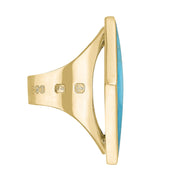 18ct Yellow Gold Turquoise Hallmark Medium Rhombus Ring