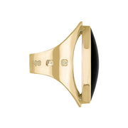 18ct Yellow Gold Whitby Jet Hallmark Large Oval Ring