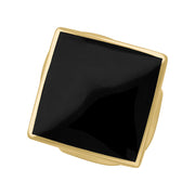 18ct Yellow Gold Whitby Jet Hallmark Medium Rhombus Ring, R607_FH.