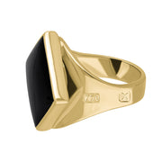 18ct Yellow Gold Whitby Jet Hallmark Small Rhombus Ring