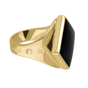 18ct Yellow Gold Whitby Jet Hallmark Small Rhombus Ring