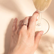 18ct Rose Gold Whitby Jet Diamond Tiara Band Ring. R1233.