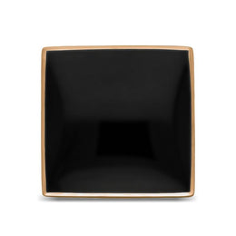 18ct Rose Gold Whitby Jet Large Square Ring, R605_3