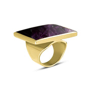 18ct Yellow Gold Blue John Large Square Ring, R605_2