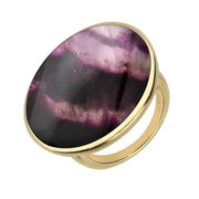 18ct Yellow Gold Blue John Round Ring, R652