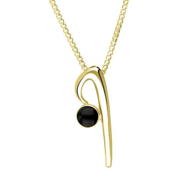 18ct Yellow Gold Whitby Jet Love Letters Initial I Necklace, P3456.