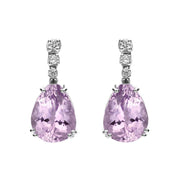 18ct White Gold 8.22ct Amethyst Diamond Drop Earrings, SH3AME-DI.