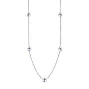 18ct White Gold Blue John Cross Link Disc Chain Necklace