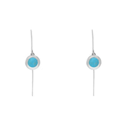 18ct White Gold Blue John Star Disc Drop Earrings
