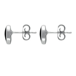 18ct White Gold Whitby Jet Dinky Teardrop Stud Earrings E768