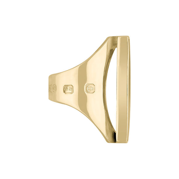  18ct Yellow Gold Blue John King's Coronation Hallmark Large Oblong Ring R064 CFH