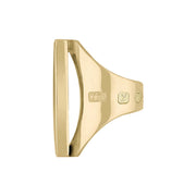 18ct Yellow Gold Turquoise King's Coronation Hallmark Large Oblong Ring R064 CFH