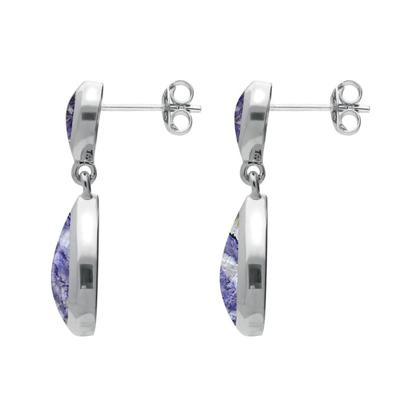 Sterling Silver Blue John Double Pear Drop Two Piece Set