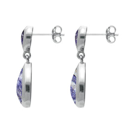 Sterling Silver Blue John Double Pear Drop Two Piece Set