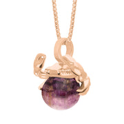 9ct Rose Gold Blue John Zodiac Cancer 10mm Bead Pendant, P3625.