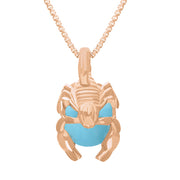 9ct Rose Gold Turquoise Zodiac Scorpio 9mm Bead Pendant