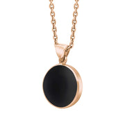 9ct Rose Gold Whitby Jet Plain Round Necklace, P1541.