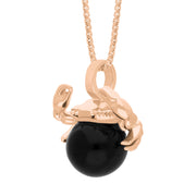 9ct Rose Gold Whitby Jet Zodiac Cancer 8mm Bead Pendant