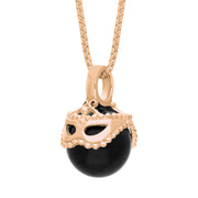 9ct Rose Gold Whitby Jet Zodiac Gemini 9mm Bead Pendant