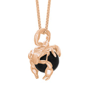 9ct Rose Gold Whitby Jet Zodiac Scorpio 10mm Bead Pendant, P3618.